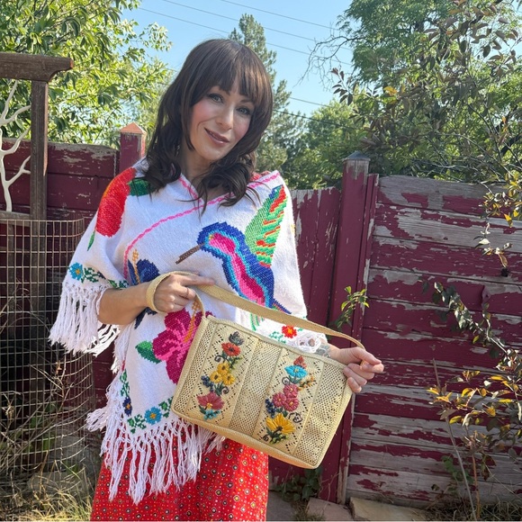 Vintage Beatnik, Hippie 1950’s-60’s Rattan Woven Bag - Picture 6 of 8